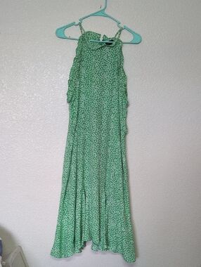 Who What Wear Woman's  Green Printed Midi Dress Size XXL